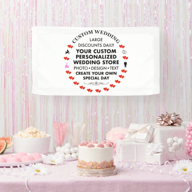Banderoles Affiche de bienvenue de mariage personnalisée 1.6' (Fête)