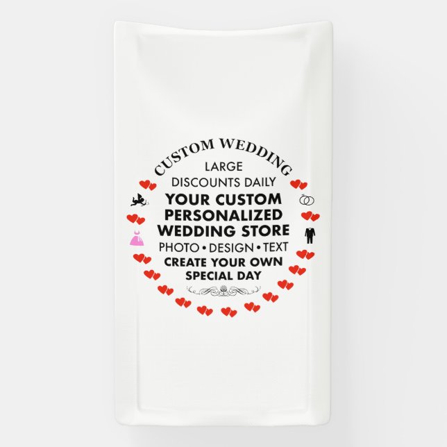 Banderoles Affiche de bienvenue de mariage personnalisée 3' x (Verticale)