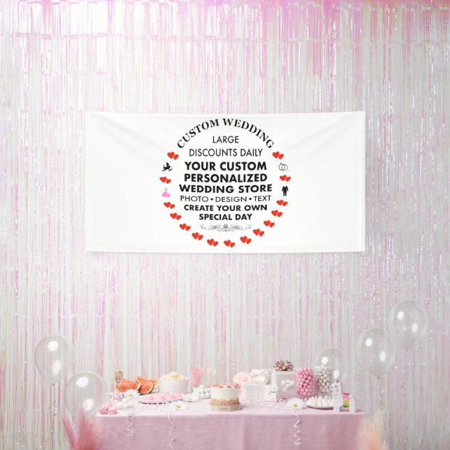 Banderoles Affiche de bienvenue de mariage personnalisée 4' x (Fête)