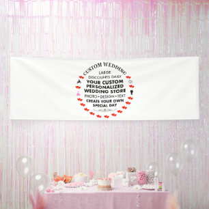 Banderoles Affiche de bienvenue de mariage personnalisée 4' x