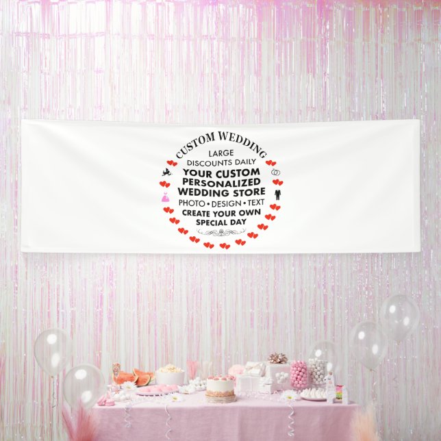 Banderoles Affiche de bienvenue de mariage personnalisée 4' x (Fête)