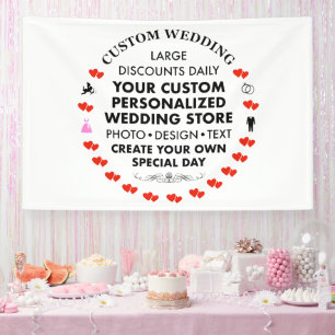 Banderoles Affiche de bienvenue de mariage personnalisée 4' x