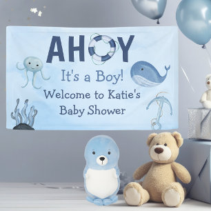 Banderoles Ahoy C'est un garçon Baby shower côtier d'animaux