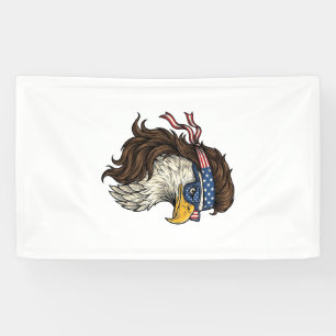 Banderoles Aigle Patriotique Mullet Gravure Vintage Vecteur D