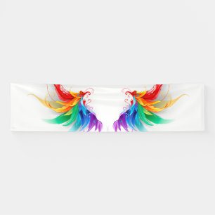 Banderoles Ailes fluffy arc-en-ciel