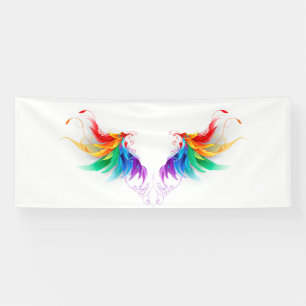 Banderoles Ailes fluffy arc-en-ciel