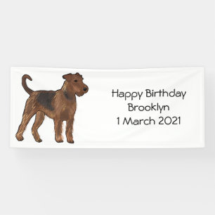 Banderoles Airedale terrier dog cartoon