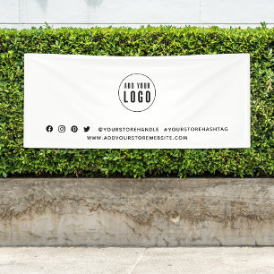 Banderoles Ajouter votre logo Social Media Branding Marketing