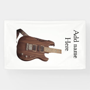 Banderoles Ajoutez votre nom texte guitare acoustique marron