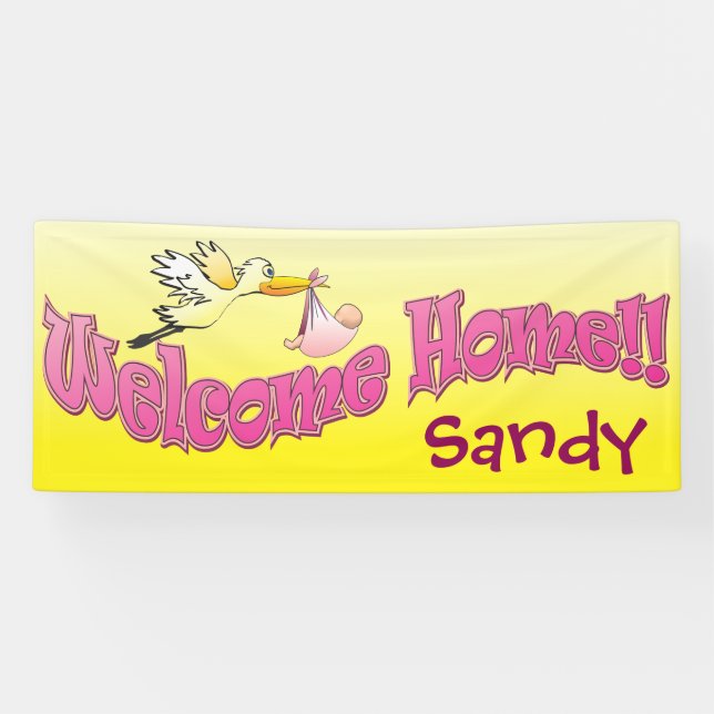 Banderoles Ajoutez votre propre jaune à la maison bienvenu de (Horizontal)