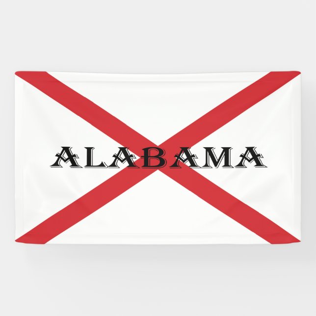 Banderoles Alabama et drapeau (Horizontal)