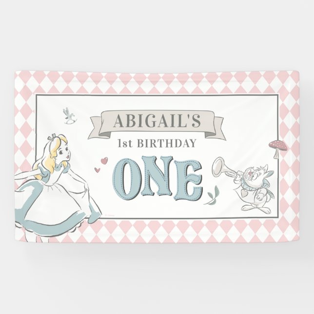 Banderoles Alice au pays des merveilles Anniversaire (Horizontal)