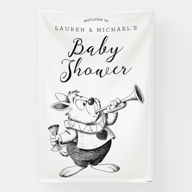 Banderoles Alice au pays des merveilles - Baby shower Cheshir (Verticale)