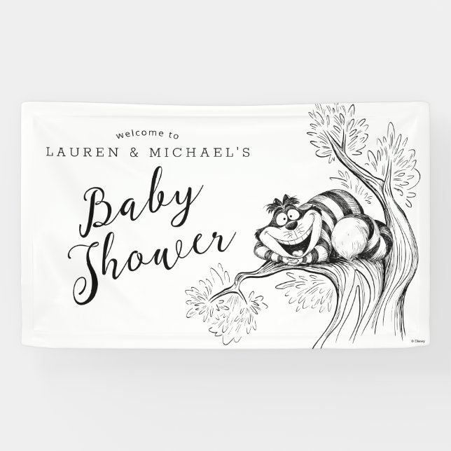 Banderoles Alice au pays des merveilles - Baby shower Cheshir (Horizontal)