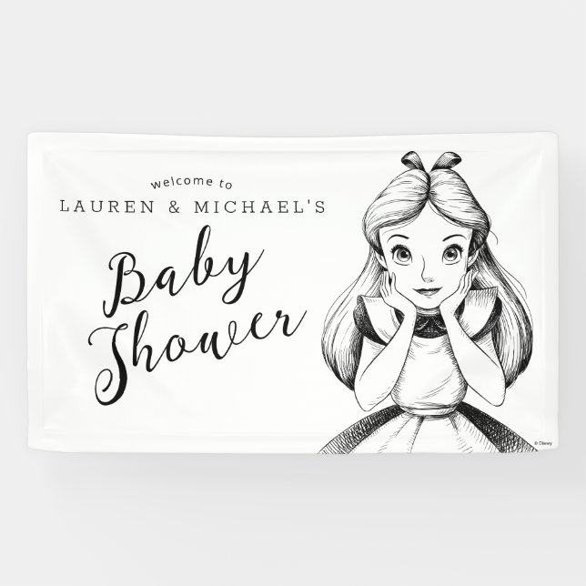 Banderoles Alice au pays des merveilles - Baby shower Cheshir (Horizontal)