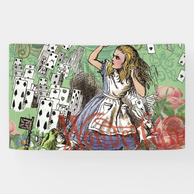 Banderoles alice cartes pays des merveilles (Horizontal)