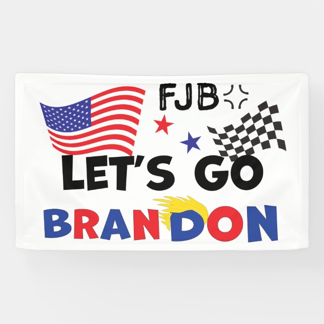 Banderoles ALLEZ BRANDON avec les cheveux TRUMP (Horizontal)