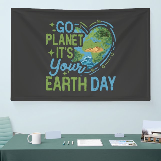 Banderoles allez planète c'est votre jour de la terre (Salon professionnel)