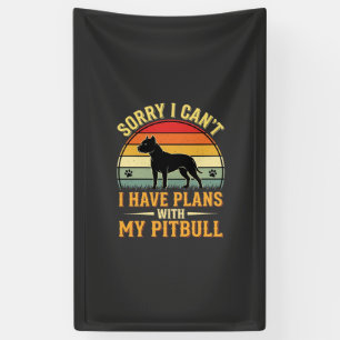 Banderoles Amant de Chien de Crépuscule Vintage Plans Pitbull