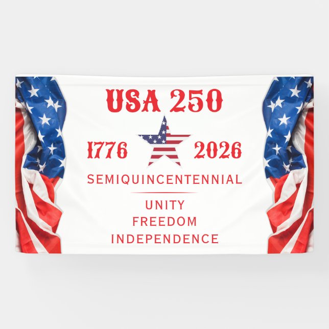 Banderoles America 250 Unity Freedom Independence R Patriotic (Horizontal)