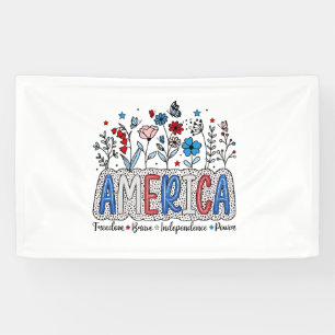 Banderoles America Freedom Brave indépendance Power 4 juillet