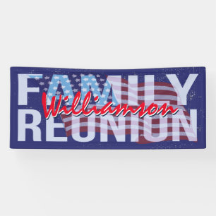 Banderoles American Family Reunion Rouge Bleu Bleu