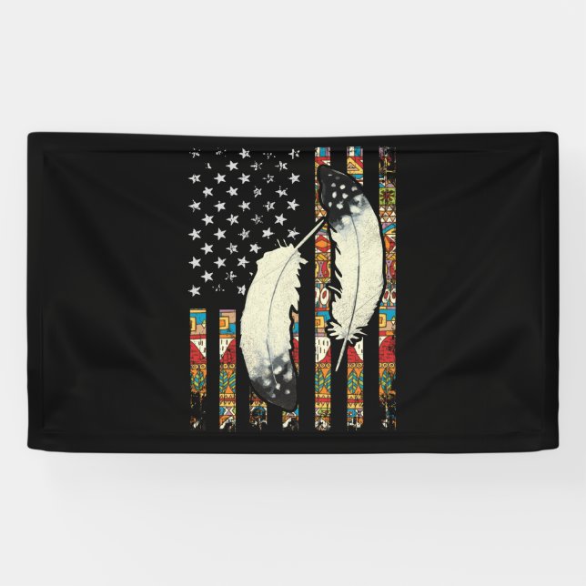 Banderoles American Flag Native Tribe (Horizontal)