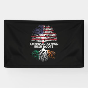 Banderoles American Grown Irish Roots Flag Irlande ST. PATRIQ