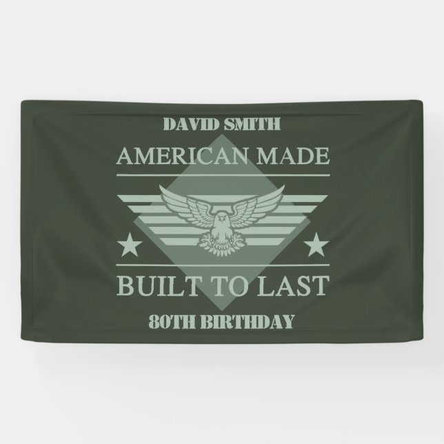 Banderoles American Made 80th Birthday (Horizontal)