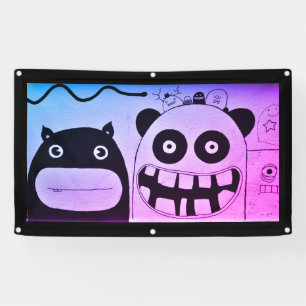 BANDEROLES AMICAL MONSTERS VINYL BANNER W/ GROMMETS