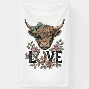 Banderoles Amour de vache des Highlands Fleur vintage fer à c