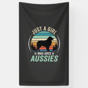 Banderoles Amoureux du chien berger australien Rétro Coucher 
