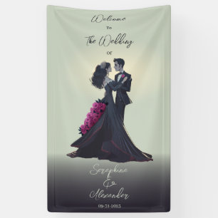 Banderoles Amoureux romantiques gothiques Mariage élégant Acc