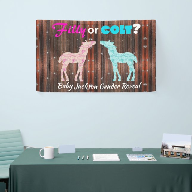 Banderoles Amusant "Filly ou Colt" Révélation de genre (Salon professionnel)