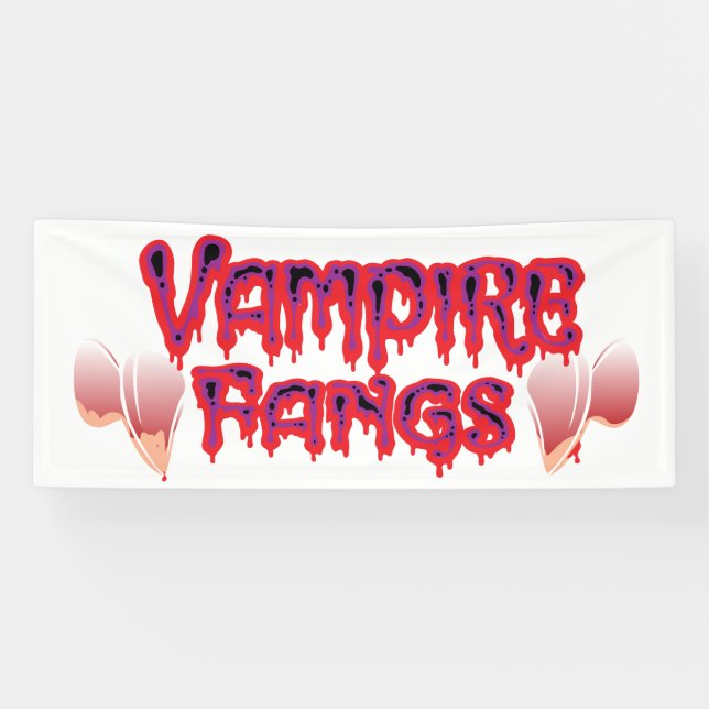 Banderoles Amusant Halloween sanglant vampire pies (Horizontal)