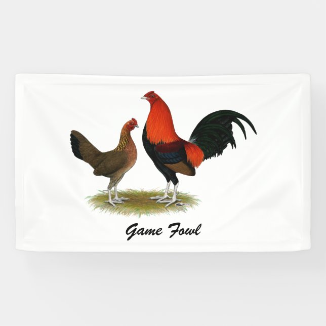 Banderoles Ancien jeu anglais Bantams :  Paire rouge BB (Horizontal)