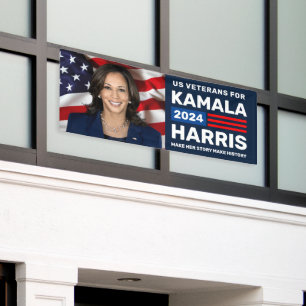 Banderoles Anciens combattants américains pour Kamala Harris 