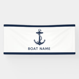 Banderoles Ancre de bateau et nom Coutume nautique