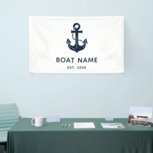 Banderoles Ancre de bateau personnalisée nautique nom