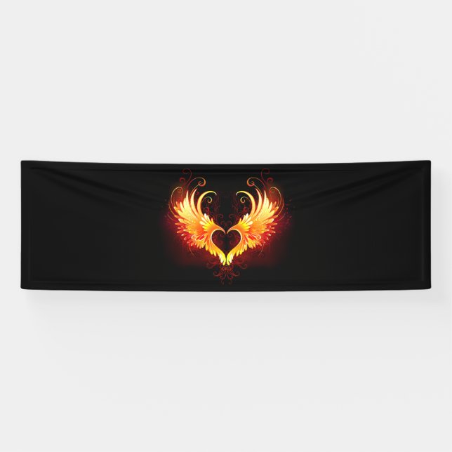 Banderoles Angel Fire Heart with Wings (Horizontal)
