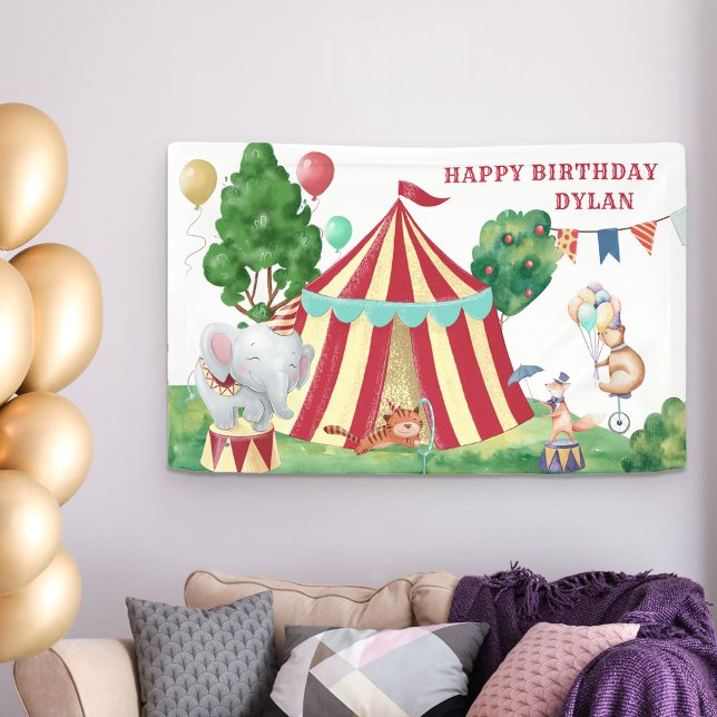 Banderoles Animaux de cirque et grand Anniversaire de enfant (Créateur téléchargé)
