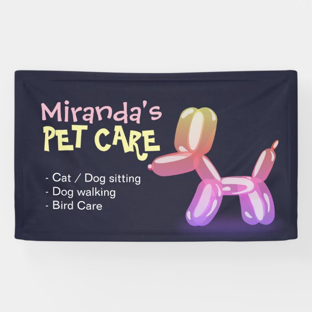 Banderoles Animaux de compagnie assis Bain Salon Grooming Foo (Horizontal)