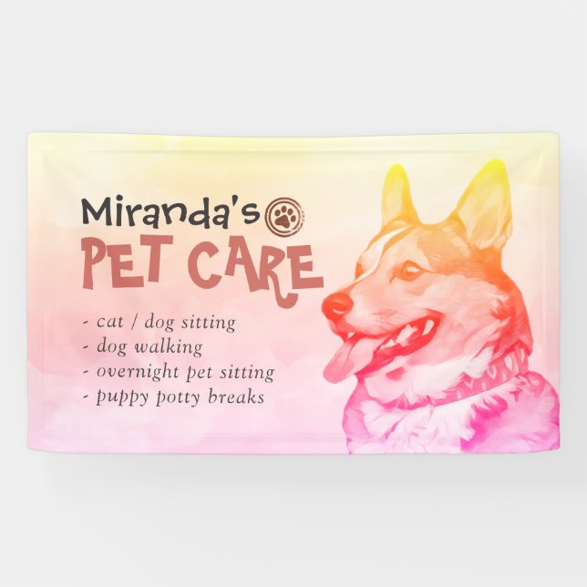 Banderoles Animaux de compagnie Grooming Assis Salon de bain  (Horizontal)