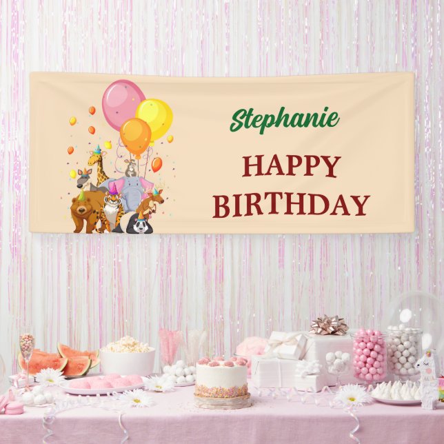 Banderoles Animaux de fête moderne Couleur arc-en-ciel Annive (Fête)