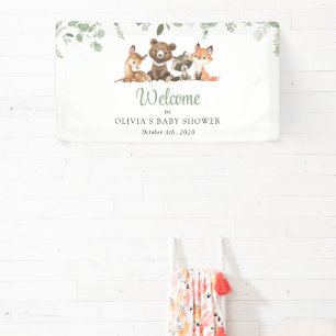 Banderoles Animaux des bois, Forêt, Baby shower Bienvenue