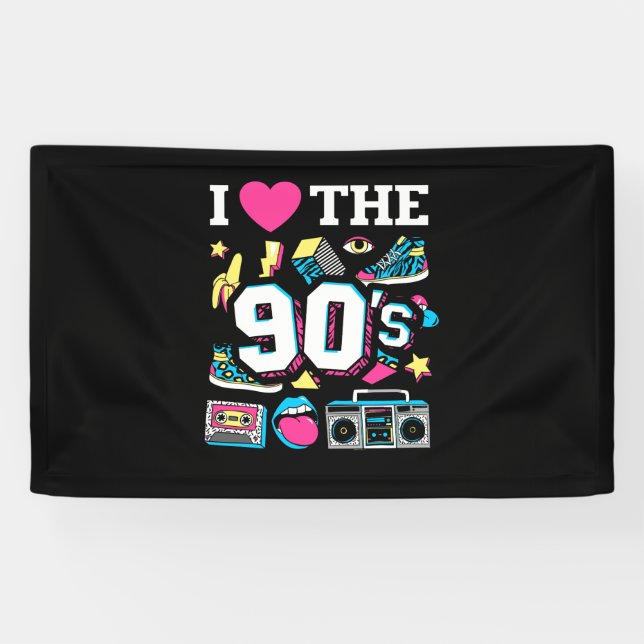 Banderoles Années 90 I Heart the Nineties (Horizontal)