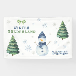 Banderoles Anniversaire 1 an Onederland Hiver Bonhomme de nei
