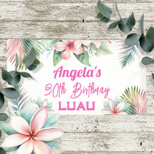Banderoles Anniversaire Adulte Tropical Luau Aloha