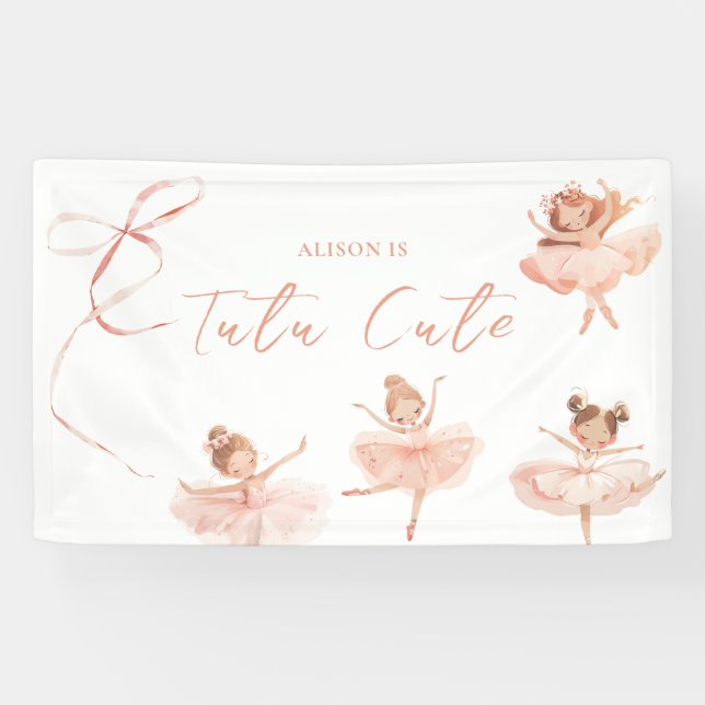 Banderoles Anniversaire Ballerine Mignonne Tutu (Horizontal)
