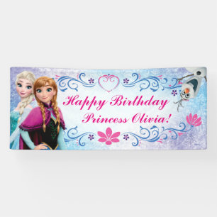 Banderoles Anniversaire d'Anna et Elsa de La Reine des Neiges
